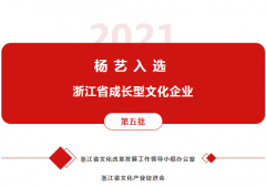 Galaxy银河国际入选 “浙江省成长型文化企业”